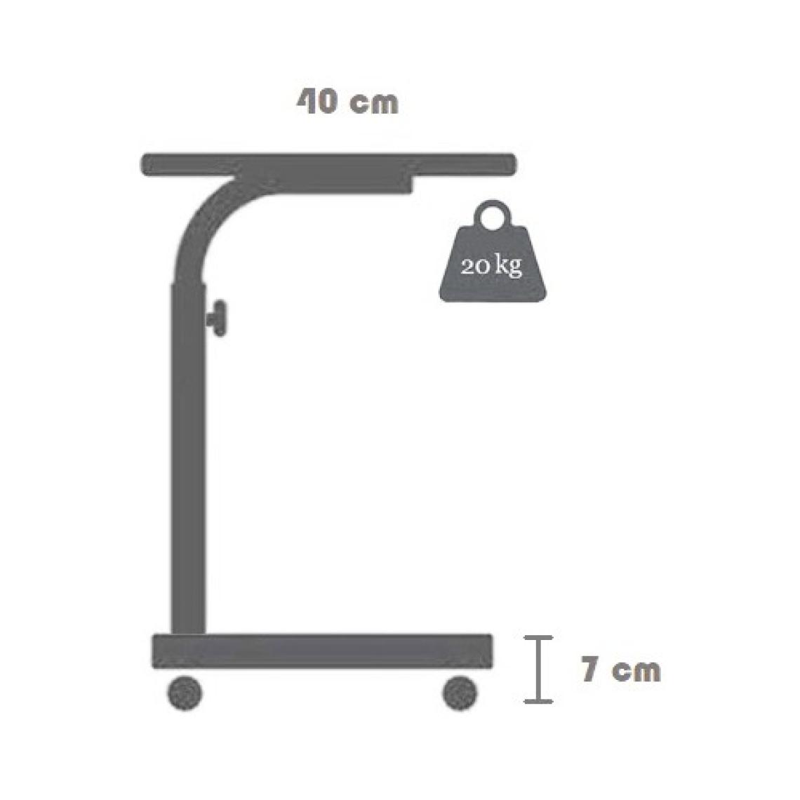 servetavcı Yükseklik Ayarlı Laptop Sehpası ve Çalışma Masası - Antrasit (Tekerli) 70X40