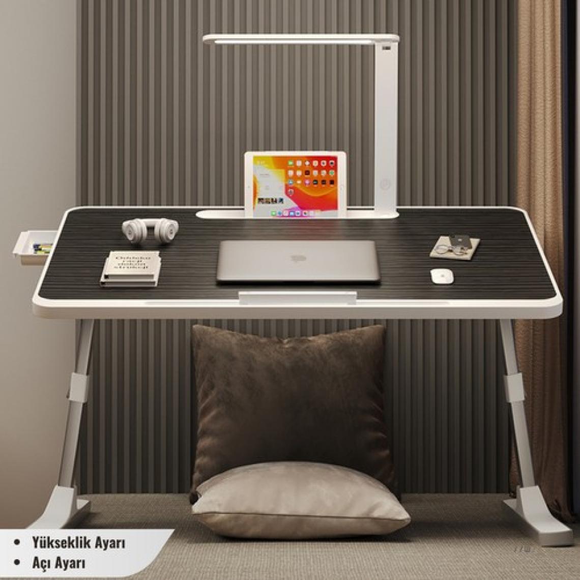 Karr Office Move - N9  Yükseklik Ayarlı LED Aydınlatmalı Siyah Laptop Sehpası
