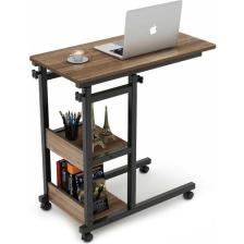 servetavcı Yükseklik Ayarlı Raflı Laptop Sehpası ve Çalışma Masası - Ceviz (Tekerli)