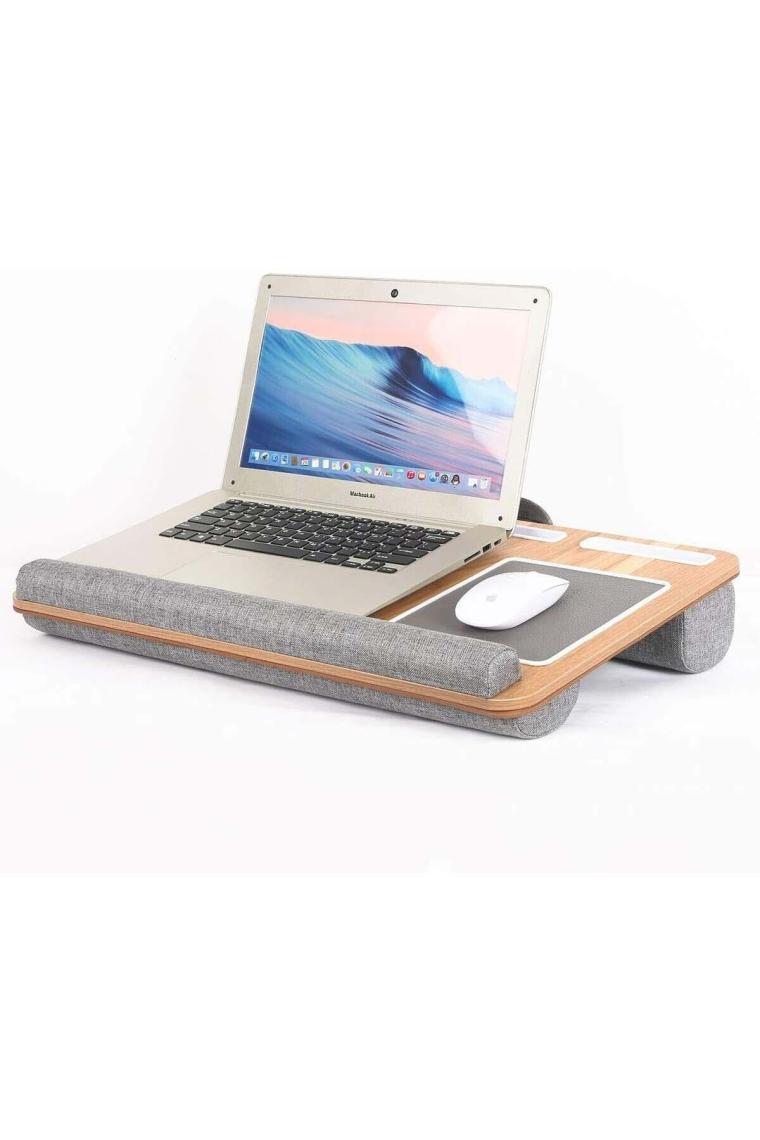Portatif Laptop Sehpası Tablet Bölmeli Yastıklı Notebook Masası