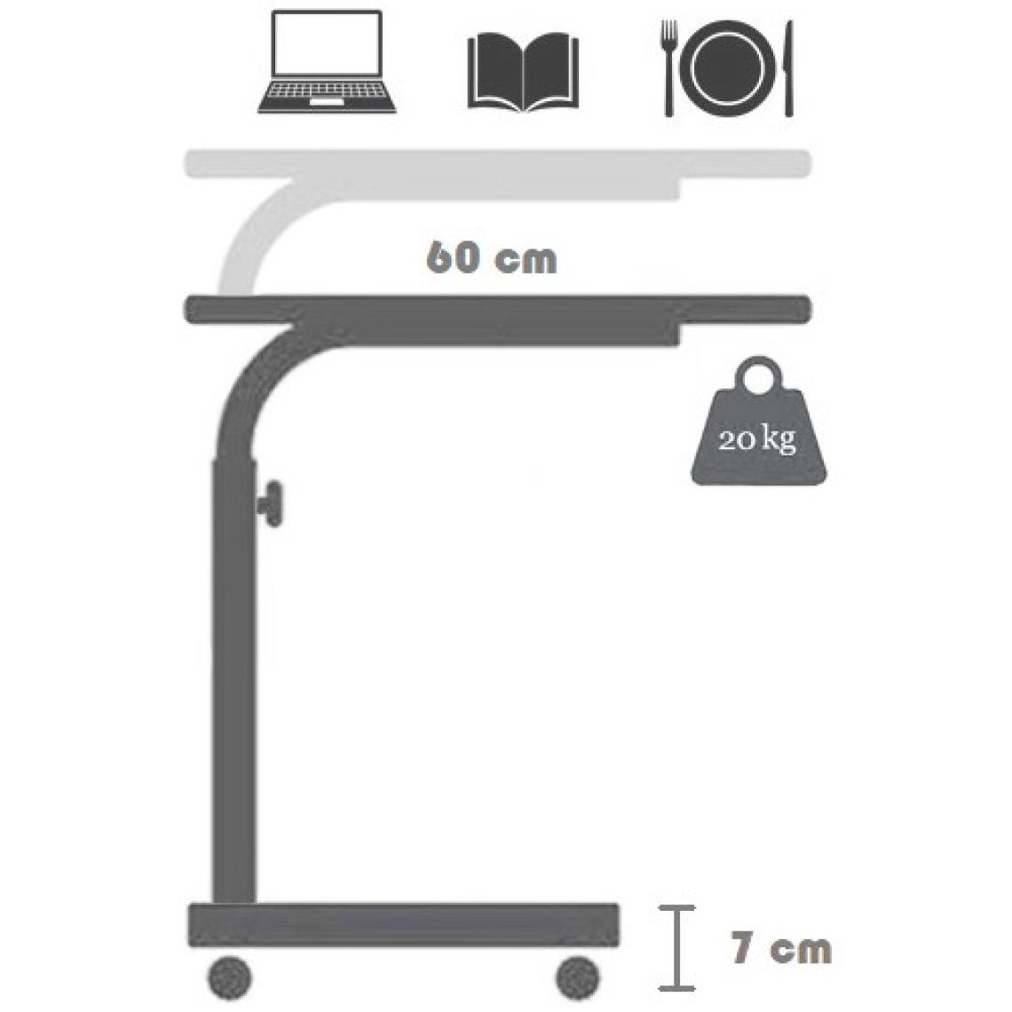servetavcı Yükseklik Ayarlı Dikey Laptop ve Servis Sehpası - Atlantik Çam (Tekerli)