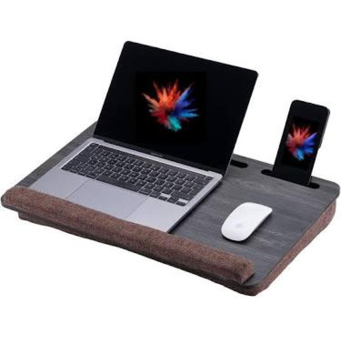 Vigo Wood Minderli Laptop Sehpası 15.6" ve 17.3" Taşınabilir Notebook, Tablet ve Telefon Bölmeli Masa