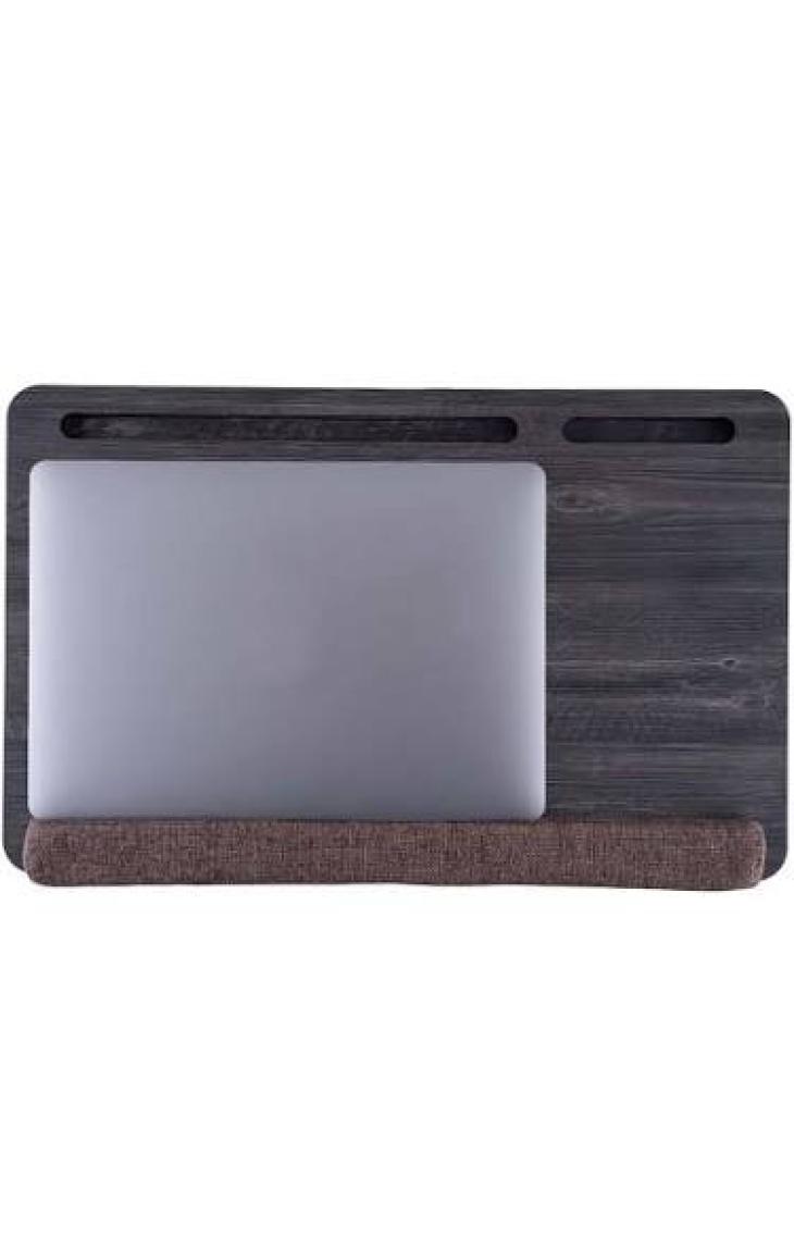 Vigo Wood Minderli Laptop Sehpası 15.6" ve 17.3" Taşınabilir Notebook, Tablet ve Telefon Bölmeli Masa