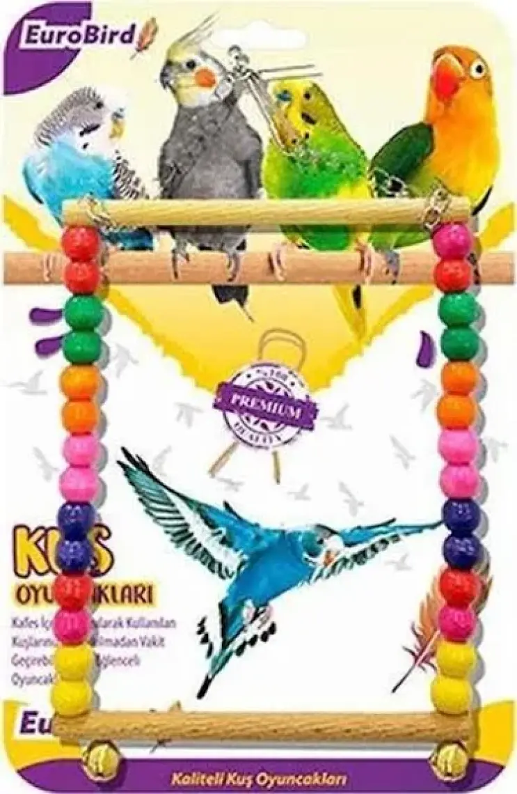 EuroBird Kuş Salıncağı Renkli Boncuklu 16 cm