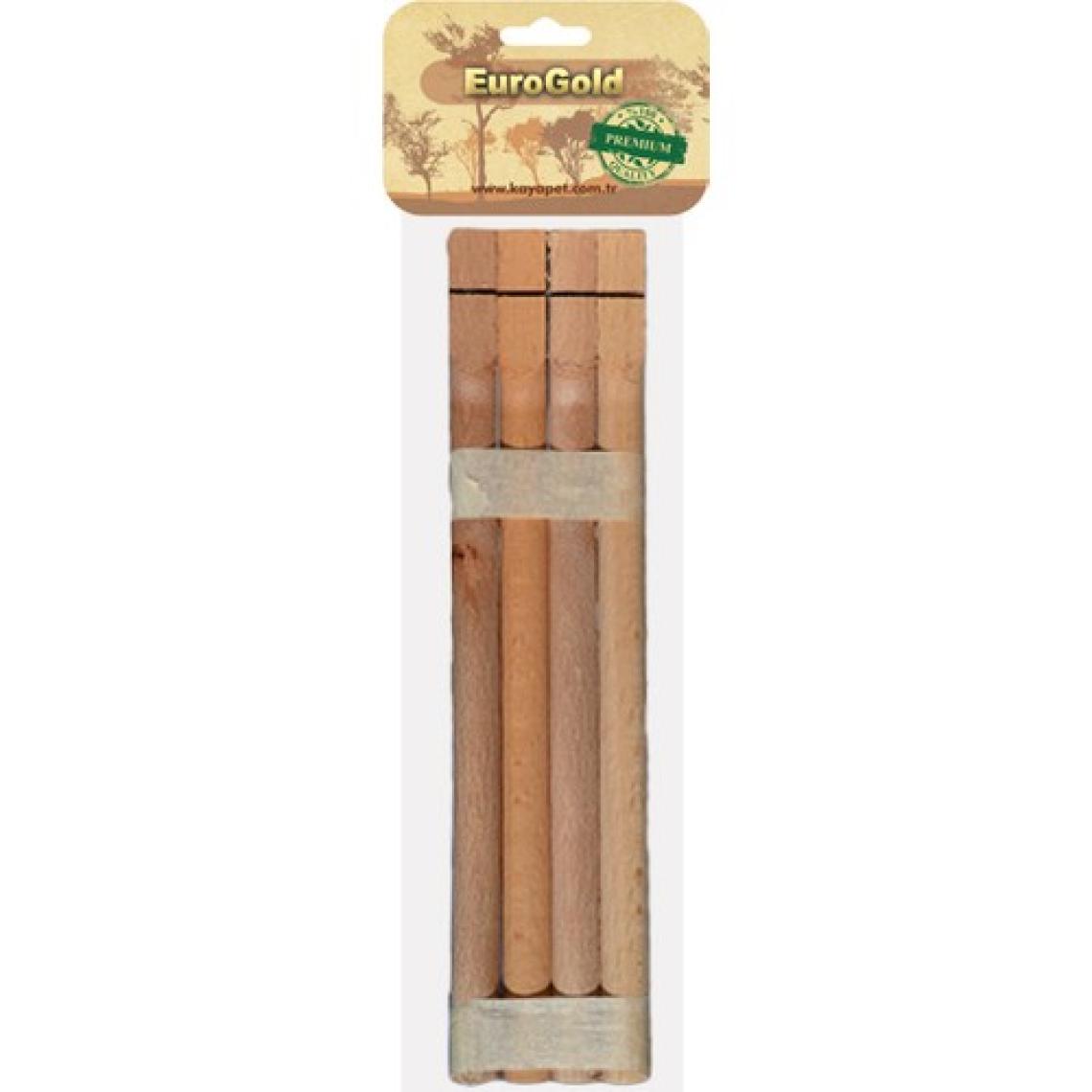 Eurogold  Doğal Ahşap Tünek 40 Cm 4'lü