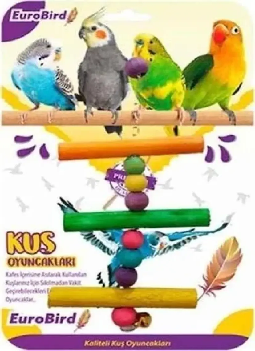 Euro Bird Kuş Oyuncağı Üçlü Tahta Merdiven KY86