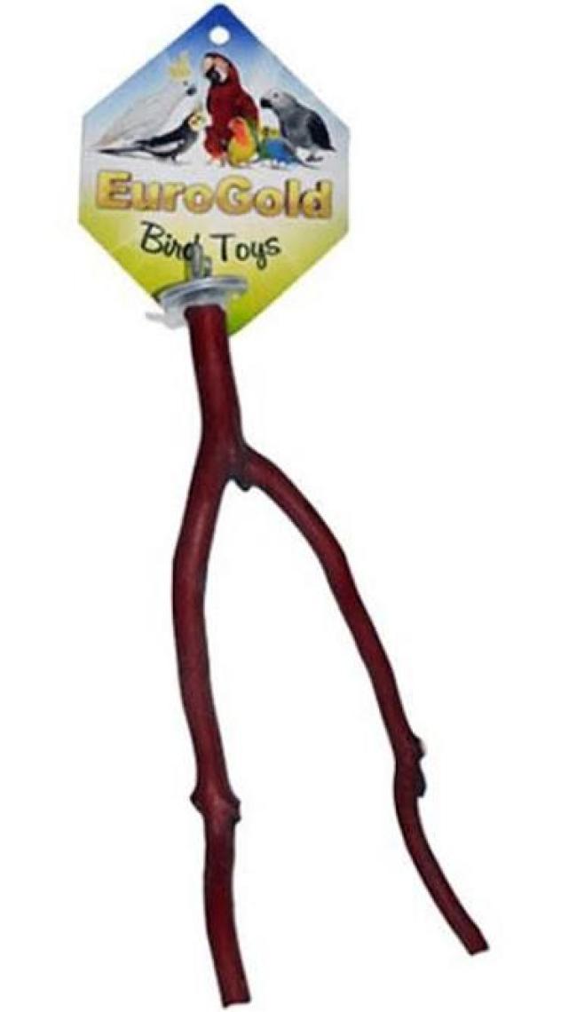 Eurogold Muhabbet - Parakeet Kuşları için Doğal Ahşap Tünek 25 Cm
