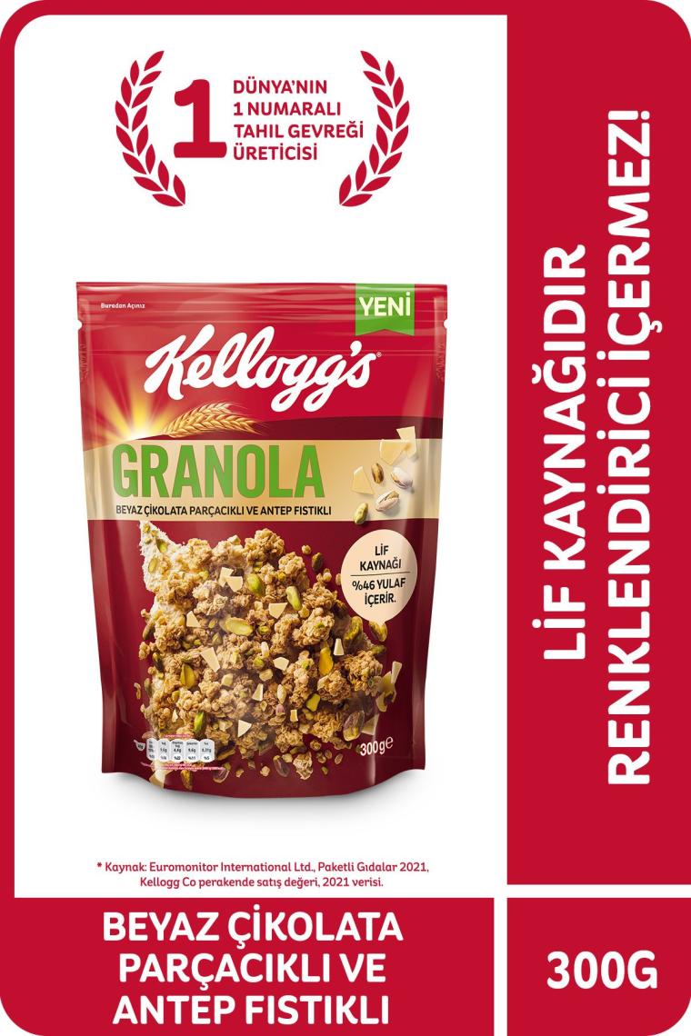 Kellogg's Beyaz Çikolatalı & Antep Fıstıklı Granola 300 gr