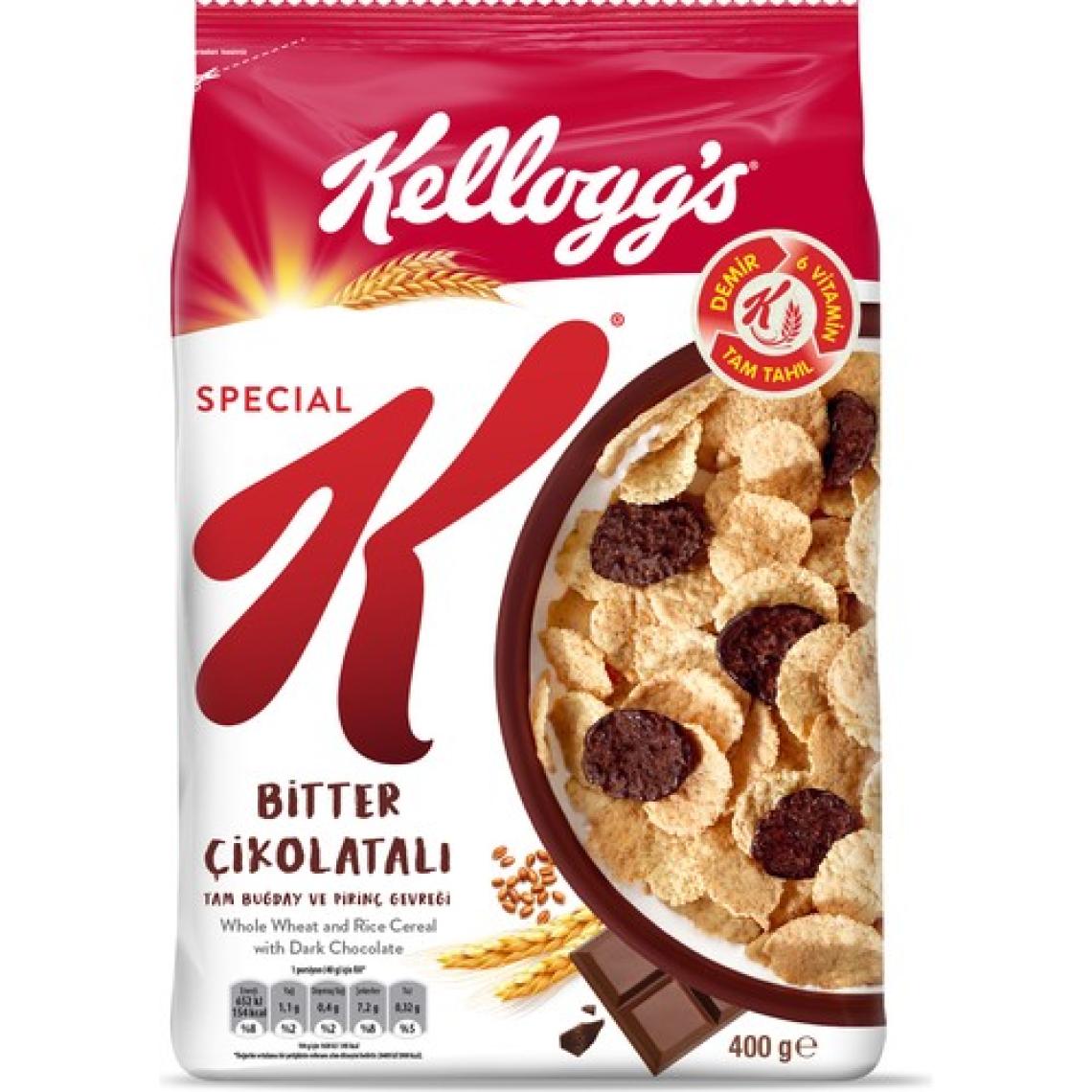 Kellogg's Special K Bitter Çikolatalı Tam Buğday ve Pirinç Gevreği 400 Gr