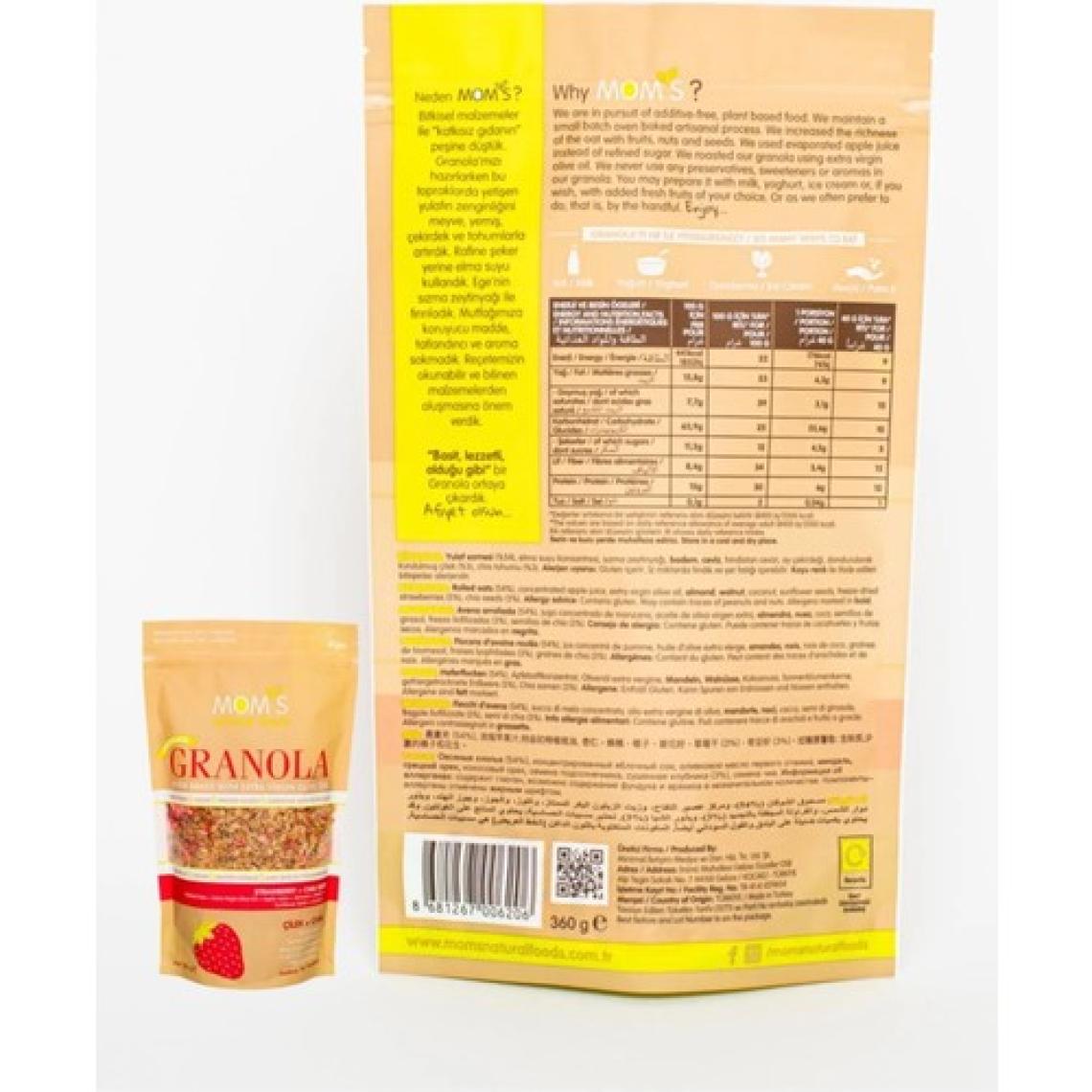 Mom's Natural Foods 2'Lİ GRANOLA - ÇİLEK CHIA 360 G - KAKAO FINDIK 360 G