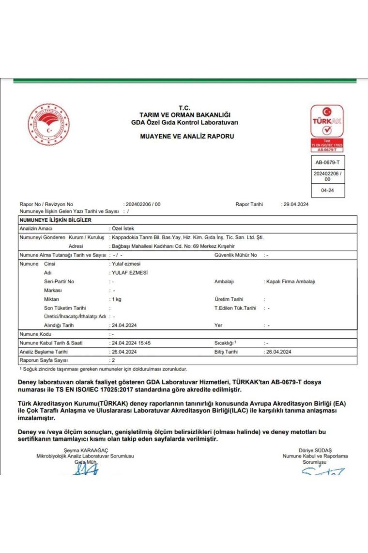 Kappadokia Glütensiz Yulaf Ezmesi 1 kg
