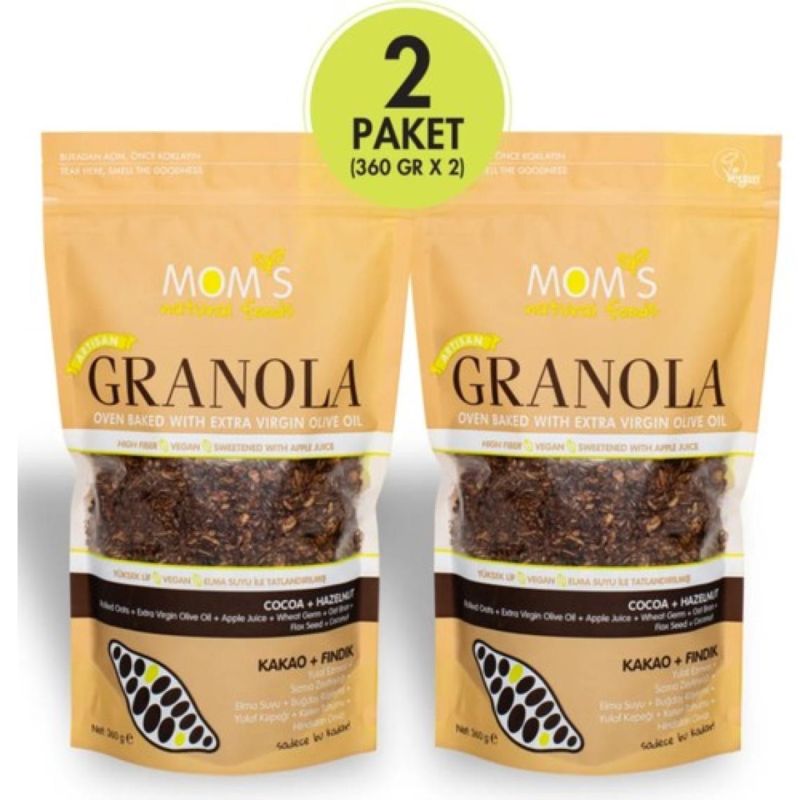 Mom's Natural Foods 2'li Kakao - Fındık Granola 360 G
