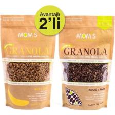 Mom's Natural Foods 2'li Granola - Muz Ceviz 360 G - Kakao Fındık 360 G