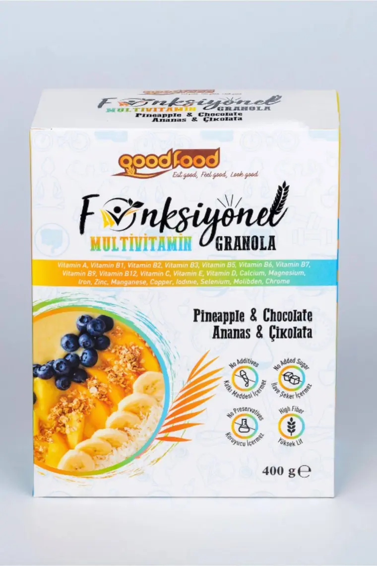 GOOD FOOD MULTIVITAMIN GRANOLA  ANANAS & ÇİKOLATA  400 gr