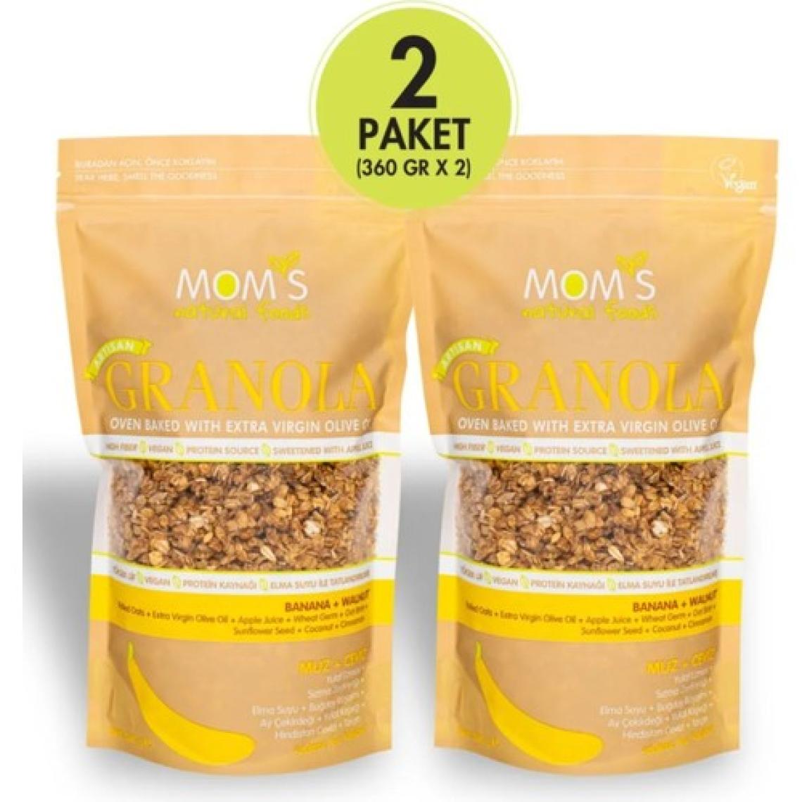 Mom's Natural Foods 2'li Muz - Ceviz Granola 360 G