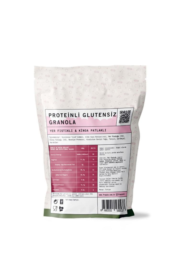 Fropie Proteinli Glutensiz Granola - Yer Fıstıklı & Kinoa Patlaklı 240GR x 3 Adet