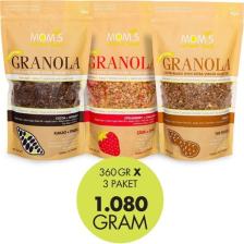 Mom's Natural Foods 3'lü granola Kakao360G / Çilek360G / YerF360G
