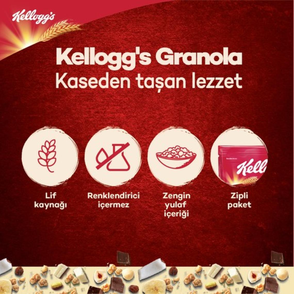 Kellogg's Granola Klasik 340 G x3 Adet,%56 Yulaf Ezmesi, Lif Kaynağı Kahvaltılık Gevrek