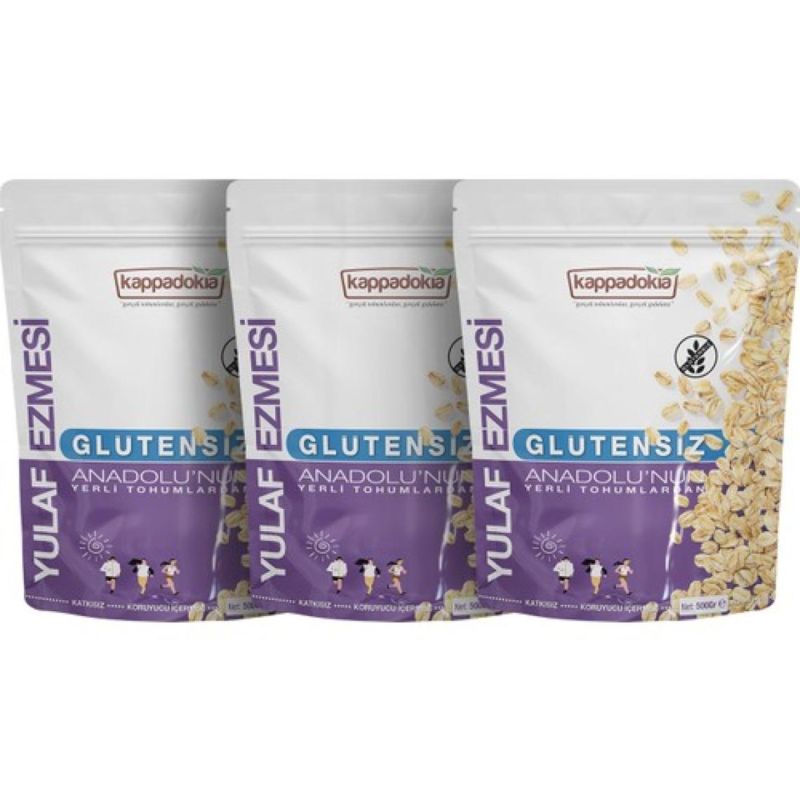 Kappadokia 1.5 Kg Yerli Glütensiz Yulaf Ezmesi (500 Gr x 3)