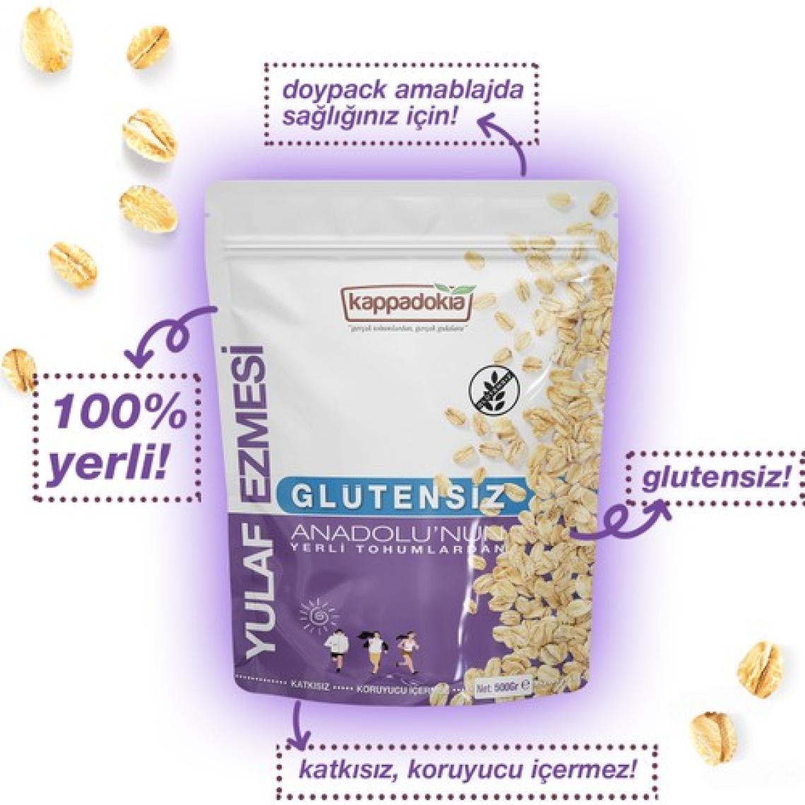 Kappadokia 1.5 Kg Yerli Glütensiz Yulaf Ezmesi (500 Gr x 3)