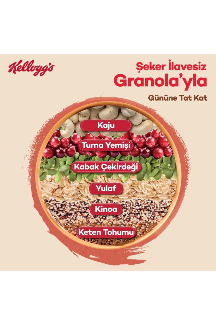 Kellogg's Şeker İlavesiz Granola Kajulu, Kabak Çekirdekli ve Turna Yemişli 250 G