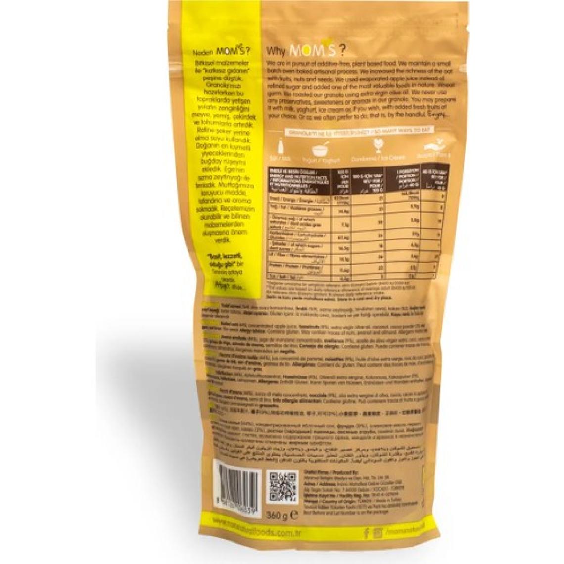 Mom's Natural Foods Kakao & Fındık Granola 360 G