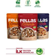 Fellas Protein Granola 270g 3'lü Mix Paket - Hindistan C. + Kırmızı Meyveler + Karışık Kuruyemişli