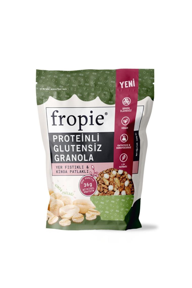 Fropie Proteinli Glutensiz Granola - Yer Fıstıklı & Kinoa Patlaklı 240GR x 3 Adet
