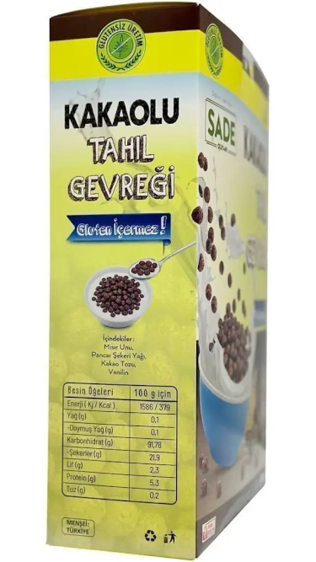 GLUTENSİZ KAKAOLU TAHIL GEVREĞİ 500 GR.