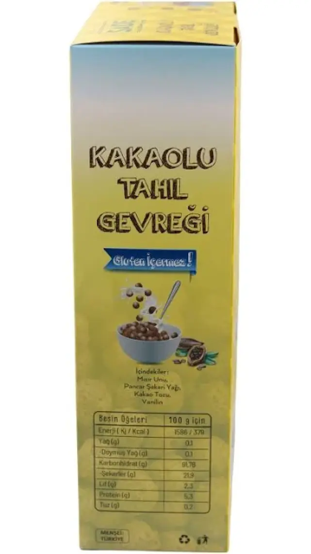 GLUTENSİZ KAKAOLU TAHIL GEVREĞİ 500 GR.