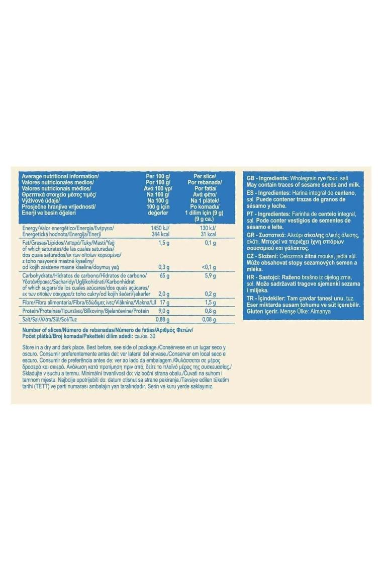 Ince Gevrek Ekmek (crispbread Delikatess) 270 G.