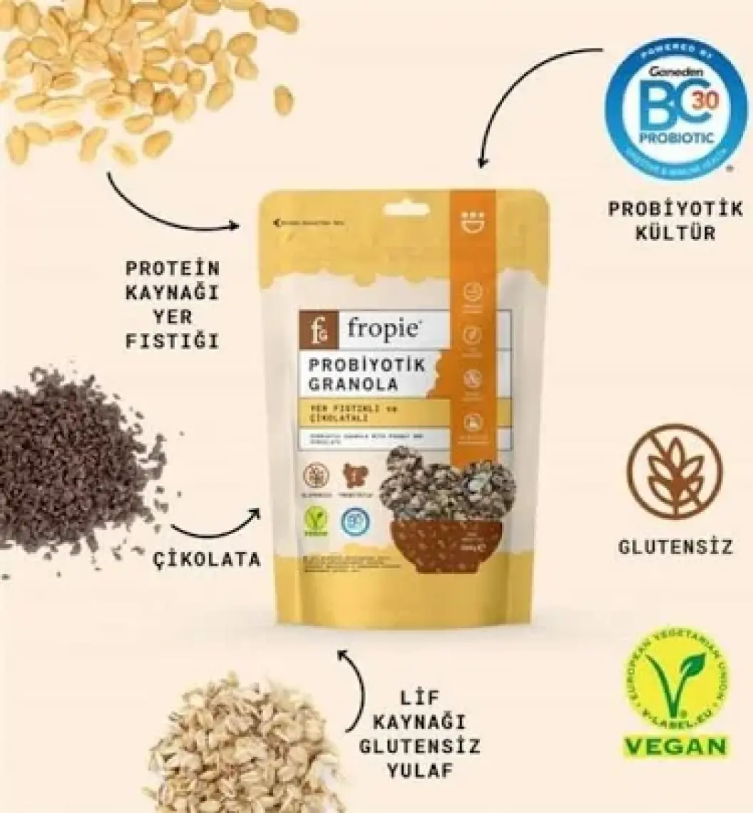 Glutensiz Yer Fıstığı & Çikolatalı Probiyotik Granola - 200 g