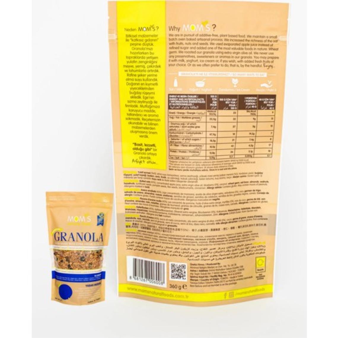 Mom's Natural Foods 2'Lİ GRANOLA - YABANMERSİN'İ 360 G - KAKAO FINDIK 360 G