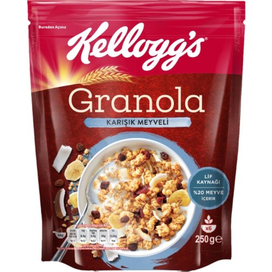 Kellogg’s 3lü Granola Paketi,Çikolata Parçacıklı ve Fındıklı,Karışık Meyveli,Antep Fıstıklı ve Beyaz Çikolata Parçacıklı, Klasik