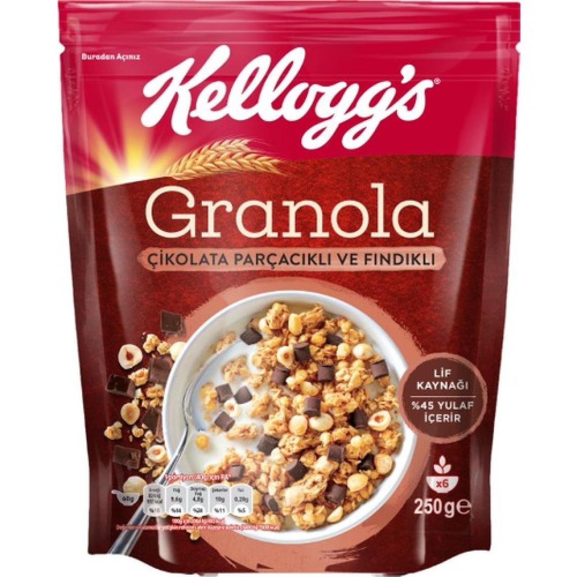 Kellogg’s 3lü Granola Paketi,Çikolata Parçacıklı ve Fındıklı,Karışık Meyveli,Antep Fıstıklı ve Beyaz Çikolata Parçacıklı, Klasik