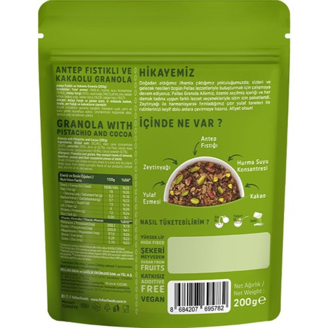 Fellas Granola 3'lü Mix Paket - Yaban Mersinli 200g + Fındık & Kakao 200g + Antep Fıstıklı 200g