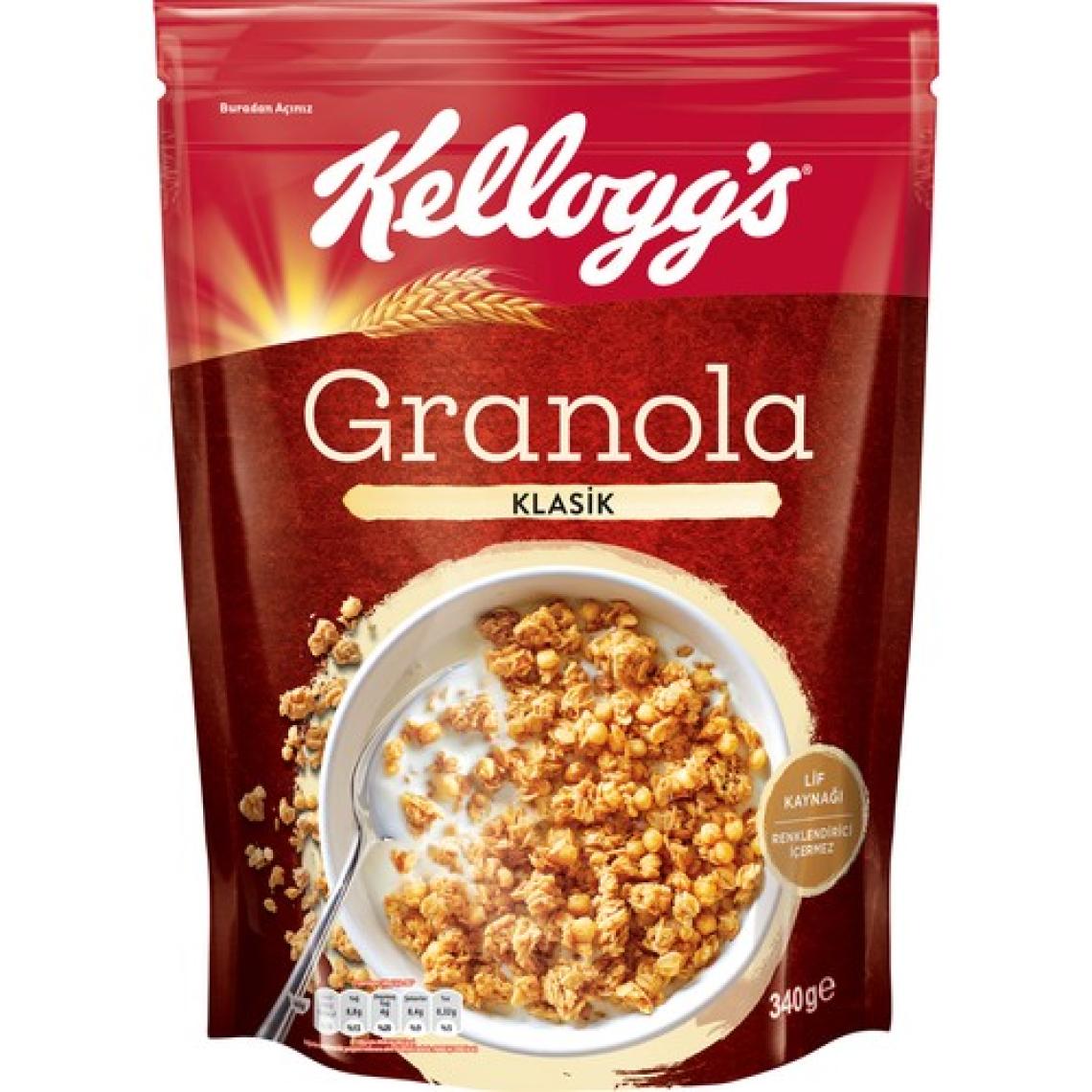 Kellogg's 4lü Granola Paketi, Çikolata Parçacıklı ve Fındıklı,Kurutulmuş Meyveli, Beyaz Çikolatalı ve Antep Fıstıklı, Klasik