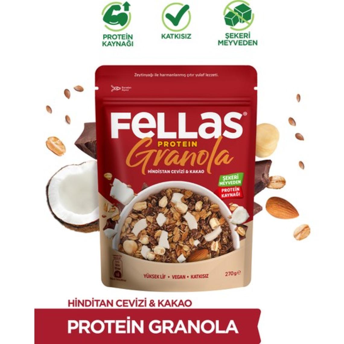 Fellas Protein Granola - Hindistan Cevizi & Kakao 270g