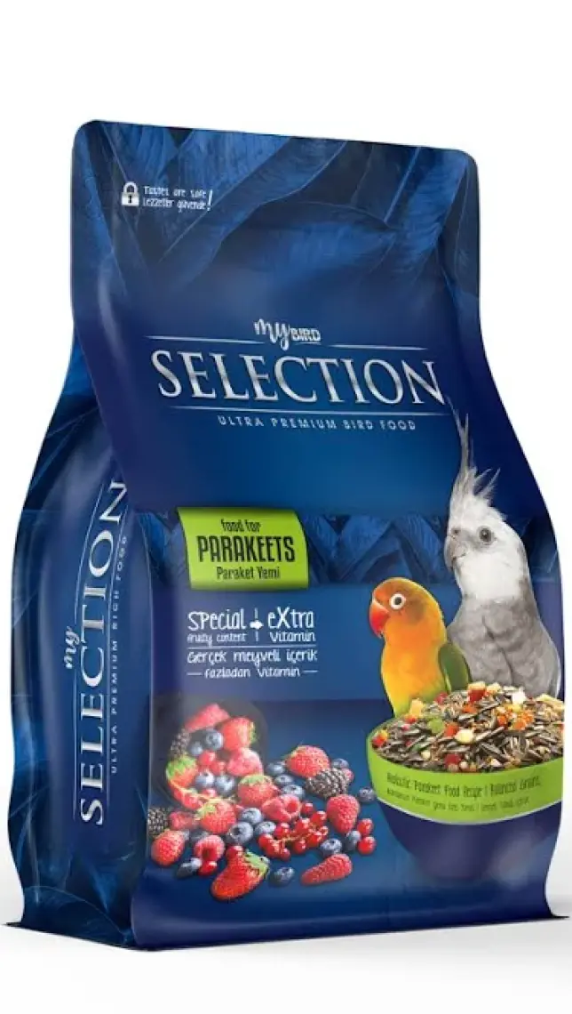 Myyem Selection Gerçek Meyve Parçalı Paraket Yemi 1kg  (3 Adet)