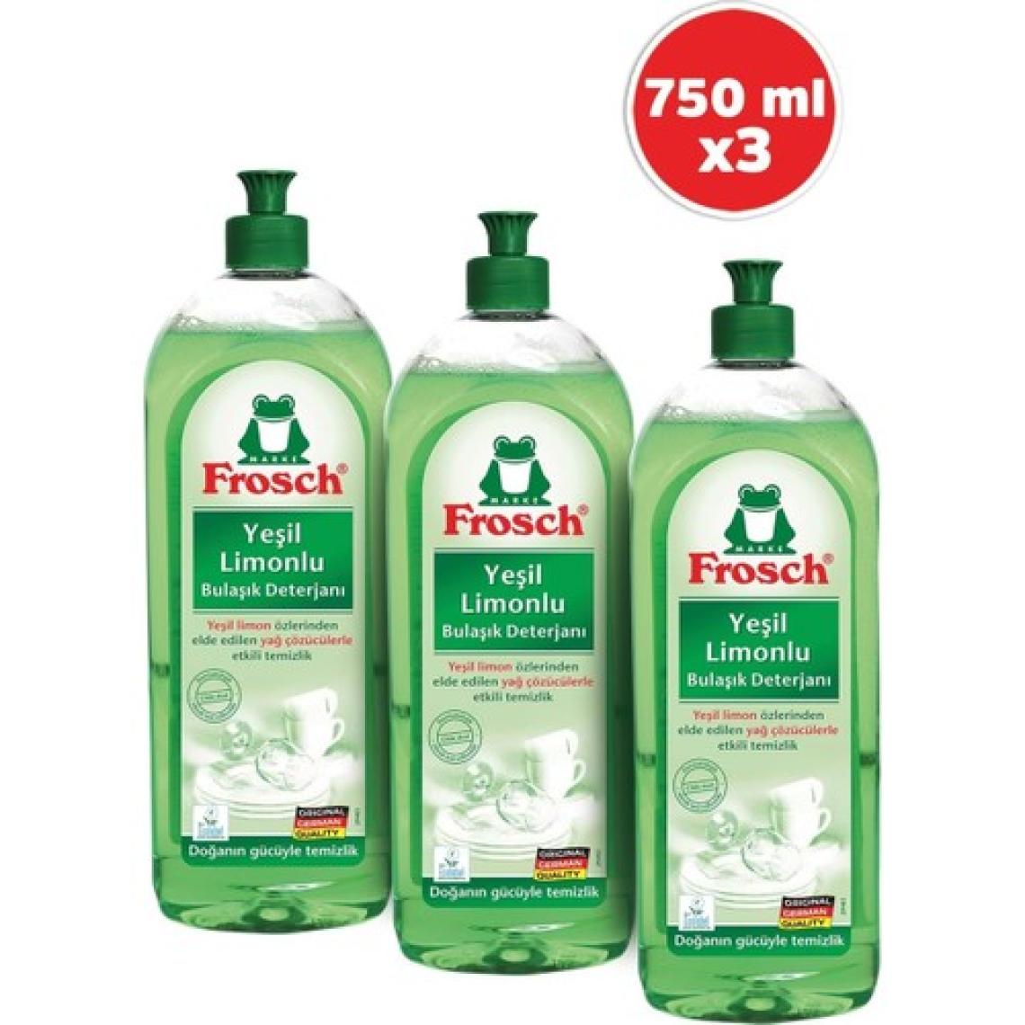 Frosch Frosh Yeşil Limonlu Bulaşık Deterjanı 750 ml 3'lü