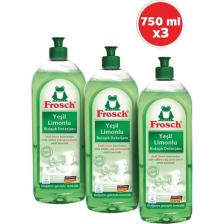 Frosch Frosh Yeşil Limonlu Bulaşık Deterjanı 750 ml 3'lü