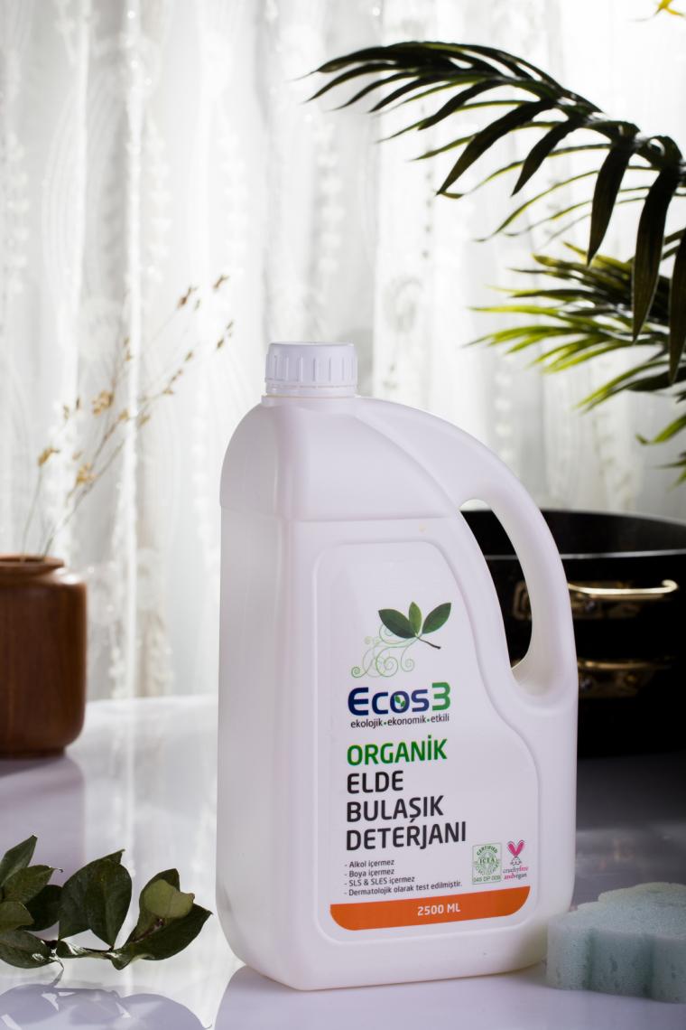Elde Bulaşık Deterjanı, Organik & Vegan Sertifikalı, Ekolojik, Hipoalerjenik, Aloe Vera’lı, 2.5 Lt