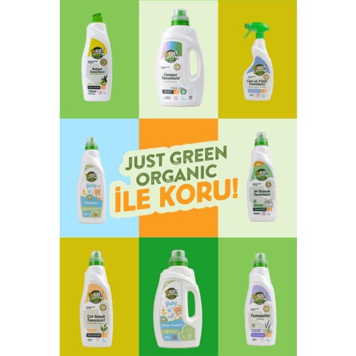 Just Green Organic Bitkisel Elde Bulaşık Deterjanı Okaliptüs Ve Lime Yağlı, %100 Doğal,bitkisel Ve Ferah Temizlik 750ml