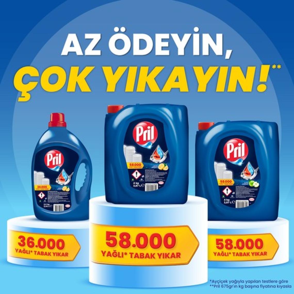 Pril Limon Kokulu Sıvı Bulaşık Deterjanı 2.5 kg (2418 ml)