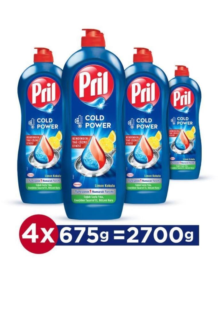 Elde Yıkama Sıvı Bulaşık Deterjanı 4 X 675g Limon 5+ Etki, Kendinden Yağ Çözme Etkisi