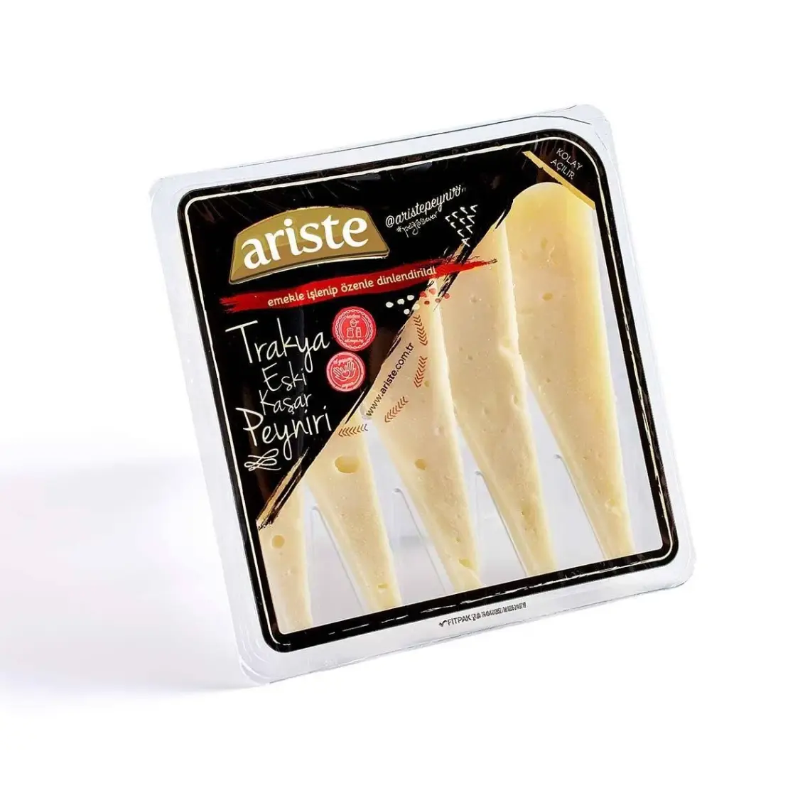 Ariste Keyif Serisi – Dilimli Trakya Eski Kaşar Peyniri 200 gr – (Koyun Sütü Ağırlıklı)