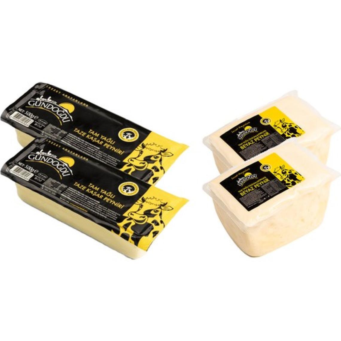 Gündoğdu Taze Kaşar Peyniri 1000 gr X Gündoğdu Klasik Beyaz Peynir 1300 gr