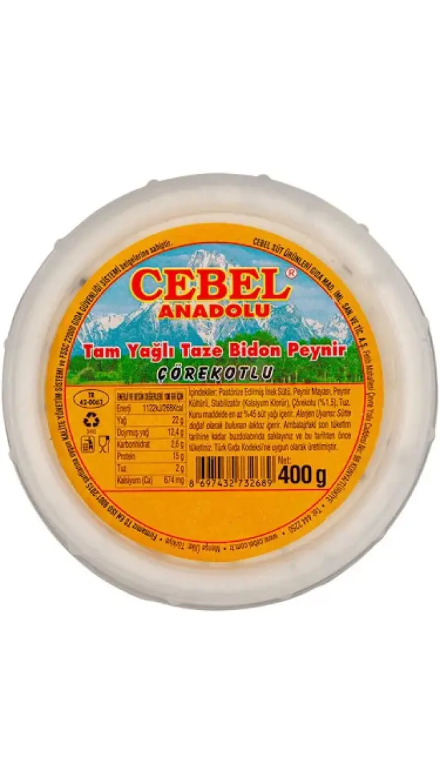 Cebel Taze Bidon Peynir T.y. 400 gr Çörekotlu