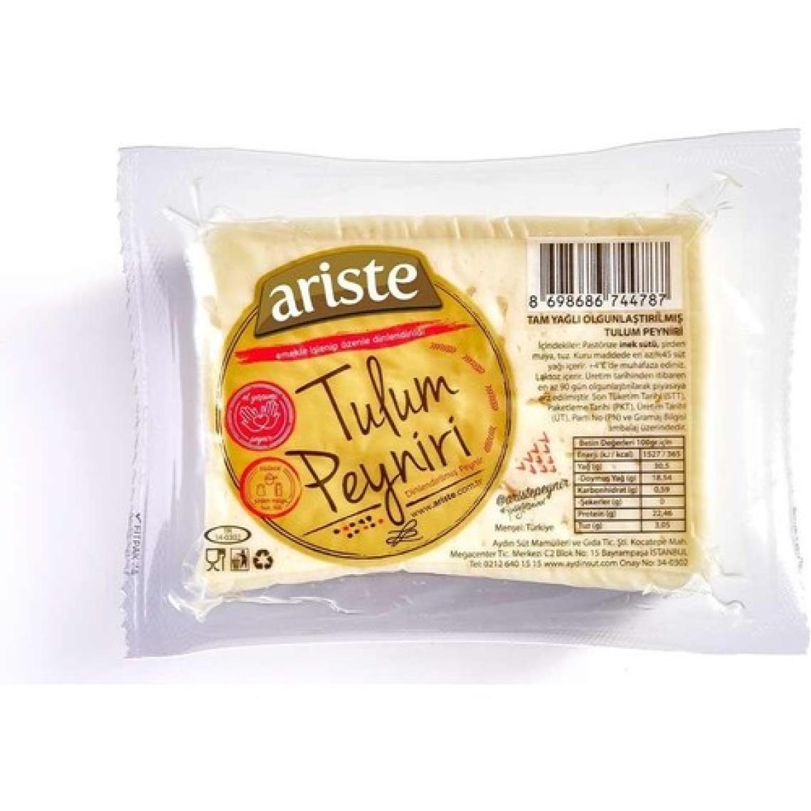 Ariste Tulum Peyniri 250 gr (İnek Sütü) – Tam Yağlı, Olgunlaştırılmış