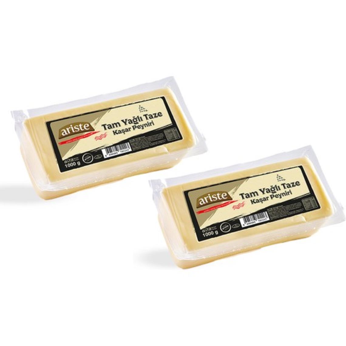 Ariste 2'li Tam Yağlı Taze Kaşar Peyniri 2000 gr (1000gr x 2)